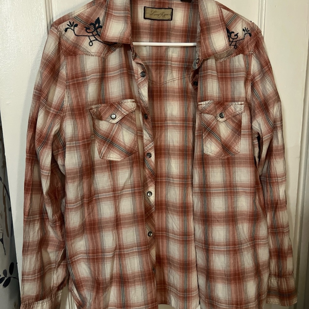 Legacy Falls Red and Cream Checkered Shirt